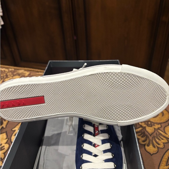 Prada Navy and White Women's Sneakers - Picture 3 of 4